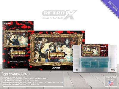 Castlevania Bloodlines Collection CBC Super Nintendo Completo - coletanea hack Cartucho Translucido