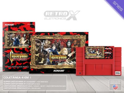 Castlevania Bloodllines Collection Edição Especial Retro X Volume 5 Super Nintendo Completo - coletanea hack cartucho vermelho