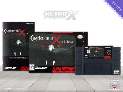 Castlevania Dracula X Evil Trevor HACK Super Nintendo Completo - hack cartucho preto