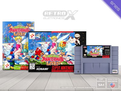 Chatting Parodius Live AJOESuper Nintendo Completo - chip especial