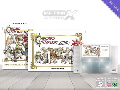Chrono Trigger ACTE Especial Super Nintendo Completo - especial Cartucho Translucido COM LEDS