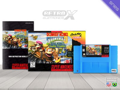 Donkey Kong Country 3 A3CE Super Nintendo Completo Cartucho Azul Claro