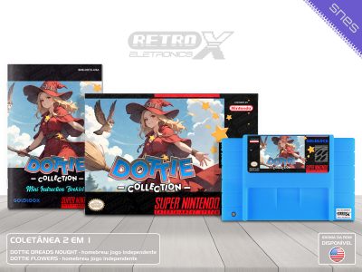 Dottie Collection DOTC Super Nintendo Completo - coletanea homebrew Cartucho Azul Claro