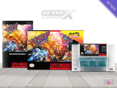 F-Zero Deluxe FZDE Super Nintendo Completo - port sattelaview - cartucho semi translucido