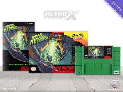 Hyper Metroid HACK Super Nintendo Completo - hack Cartucho Verde