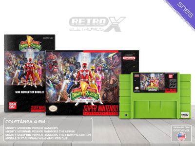 Mighty Morphin Power Rangers Collection Force PRCF Super Nintendo Completo - coletanea cartucho verde claro