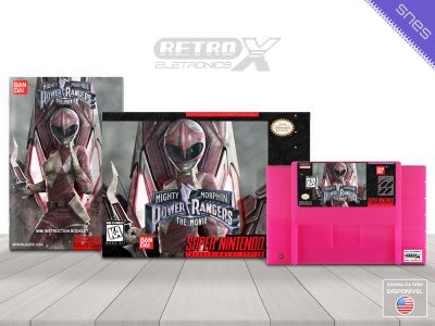 Mighty Morphin Power Rangers The Movie A2RE Super Nintendo 05 ROSA Completo - especial Cartucho Rosa