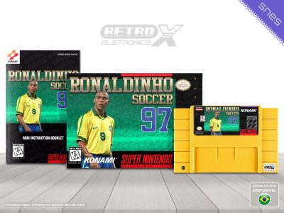 Ronaldinho Soccer 97 HACK Super Nintendo Completo - hack Cartucho Amarelo
