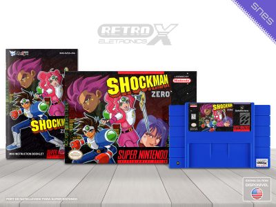 Shockman Zero SVKS Super Nintendo Completo port satellaview Cartucho Azul