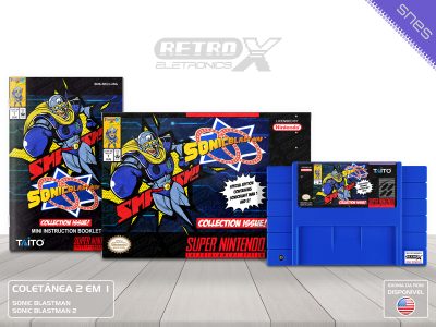 Sonic Blast Man Collection Issue SKCI Super Nintendo Completo - coletanea Cartucho Azul