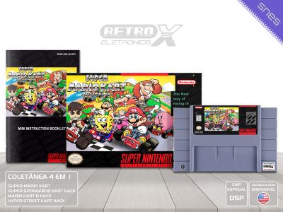 Super Mario Kart Collection 4X1 HACK Super Nintendo Completo - hack coletanea chip especial