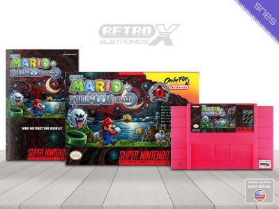 Super Mario Quest on Full Moon Island HACK ESPECIAL Super Nintendo Completo - hack cartucho rosa glitter
