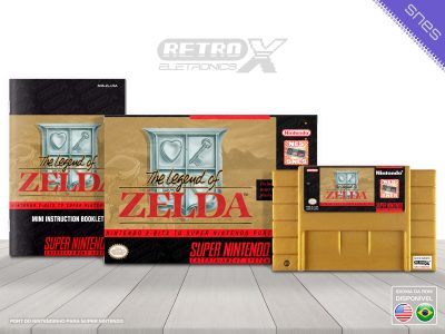 The Legend of Zelda 1 NES TO SNES Super Nintendo Completo - port Cartucho Dourado