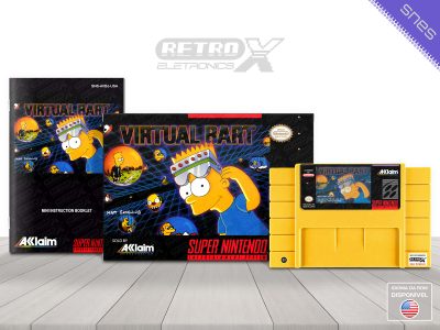The Simpsons Virtual Bart AVBE Super Nintendo Completo Cartucho Amarelo