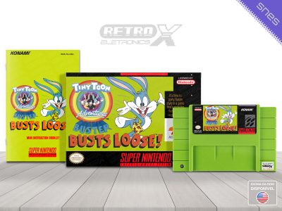 Tiny Toon Adventures Buster Busts Loose! TA Super Nintendo Completo Cartucho Verde Claro